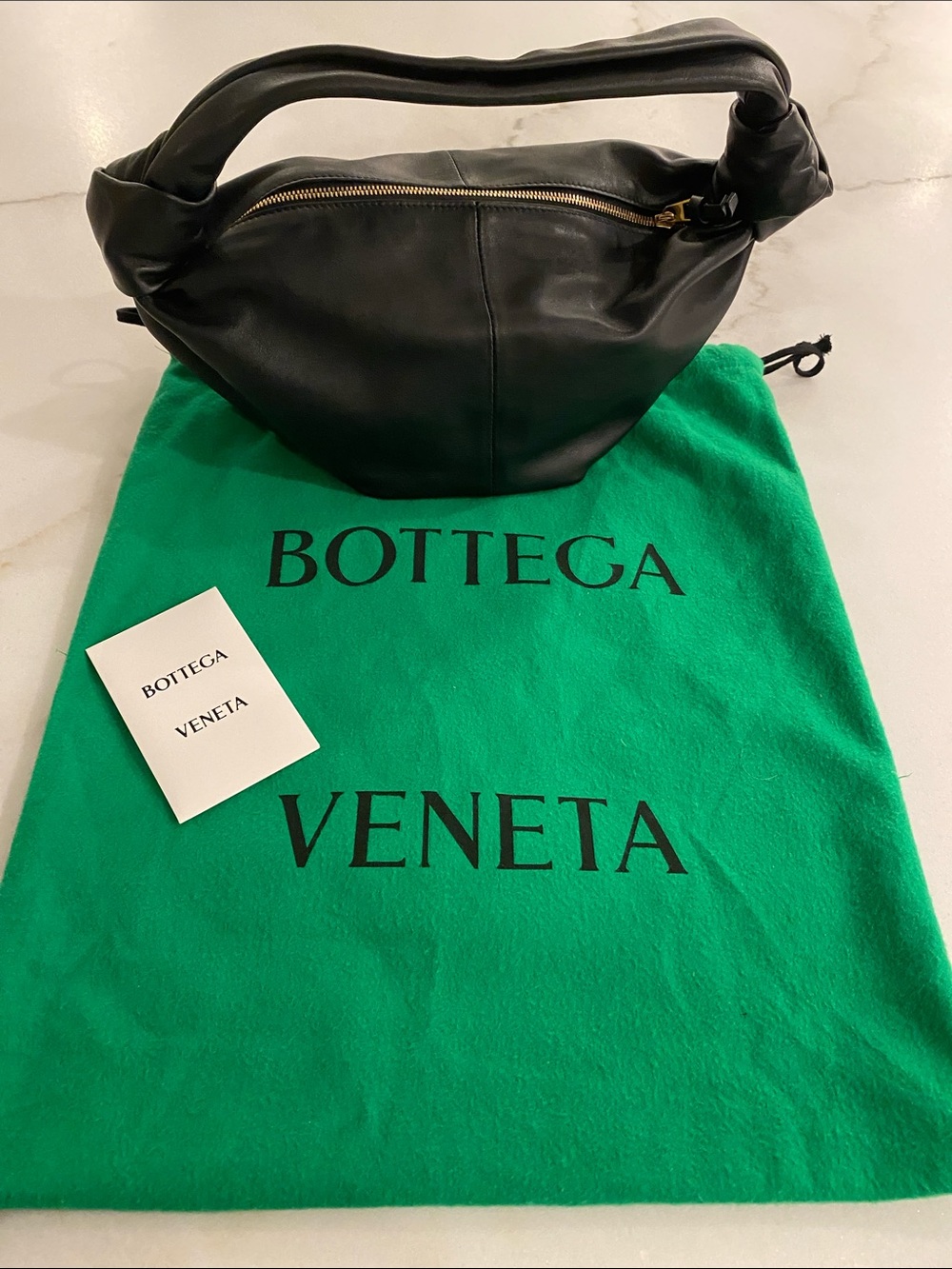 Bottega Veneta Black Leather Knot-Detail Bag